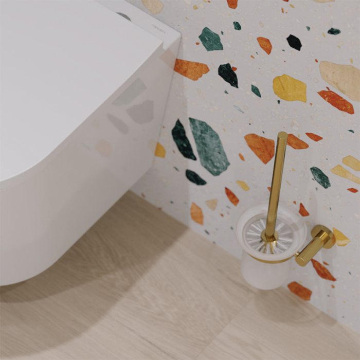 Perie WC Modern Project pe perete,  sticlă mat - imagine 5