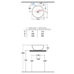 Lavoar pe blat Le Ciotole T-Edge, rotund 370 mm - imagine 10