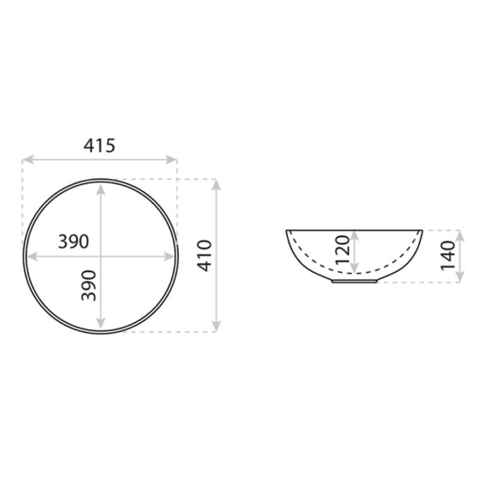 Lavoar pe blat Round 410 mm - imagine 3