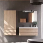 Mobilier pentru baie Naomi 1200x540 mm cu lavoar din compozit mineral, culoare la alegere