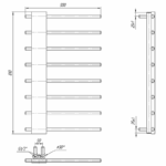 Uscator pentru prosoape MARIO Comfort 810×500/50 mm, crom - imagine 2