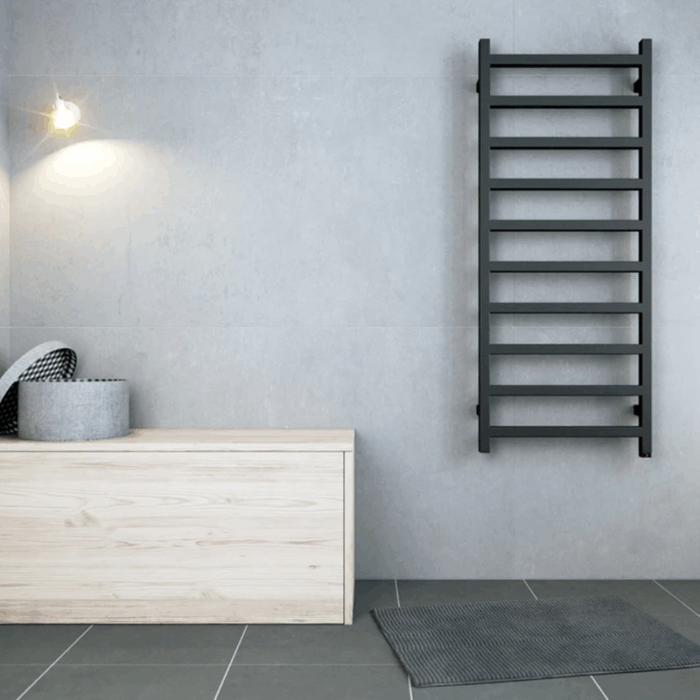 Uscator electric pentru prosoape Terma SIMPLE, marimea 1140x500mm, negru texturat - imagine 2
