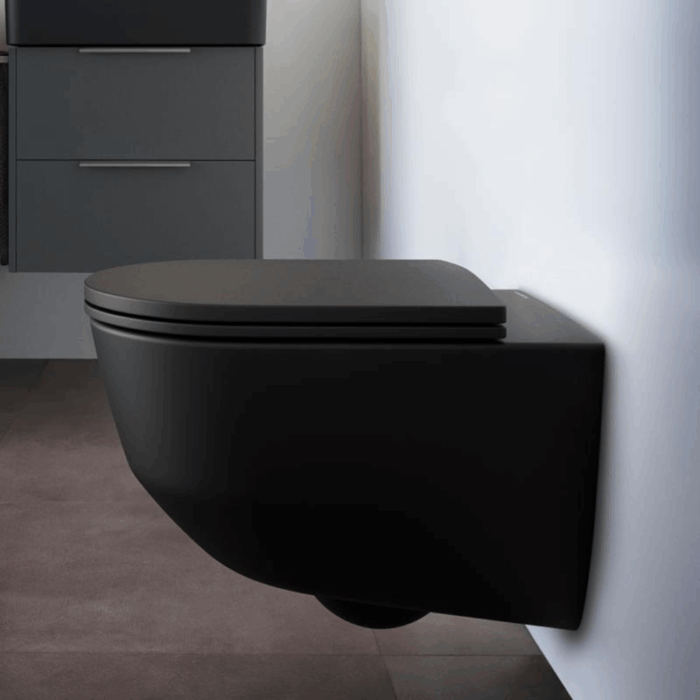 Vas WC suspendat Laufen Pro Rimless cu capac Soft Close, negru mat - imagine 2