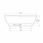 Cadă de baie freestanding din compozit mineral SilkStone Bella 1705x800mm, culoare la alegere - imagine 9