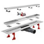 Canal de dus Wirquin Slim+ Venisio, cu grila pentru placarea teracotei