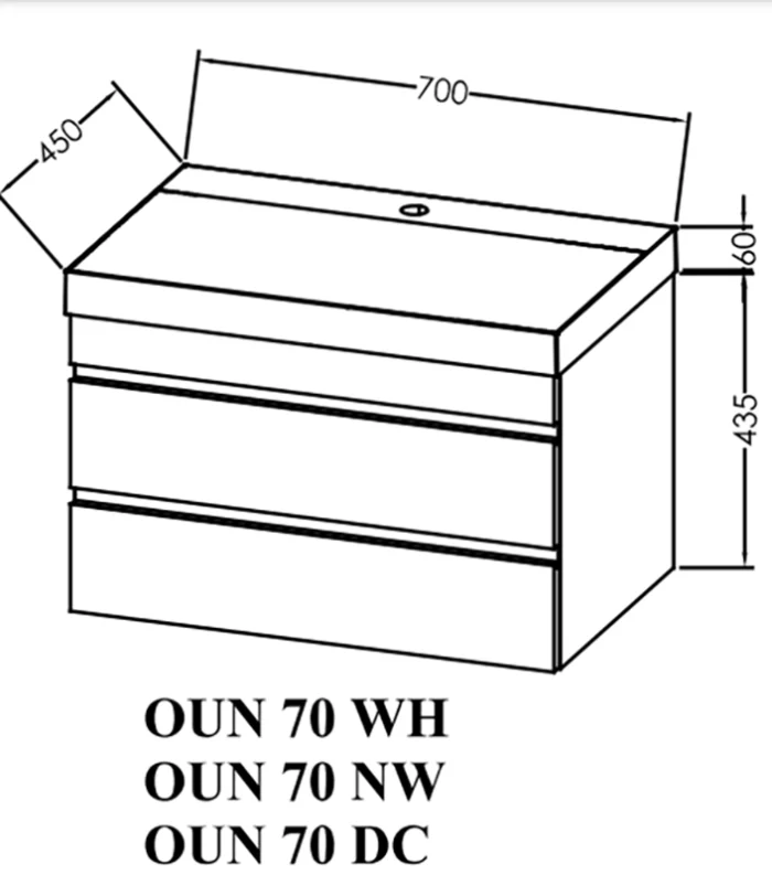 Mobilier pentru baie Naomi 700x450 mm cu lavoar din compozit mineral, culoare la alegere - imagine 3