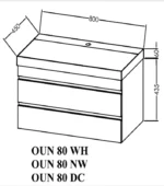 Mobilier pentru baie Naomi 800x450 mm cu lavoar din compozit mineral, culoare la alegere - imagine 4