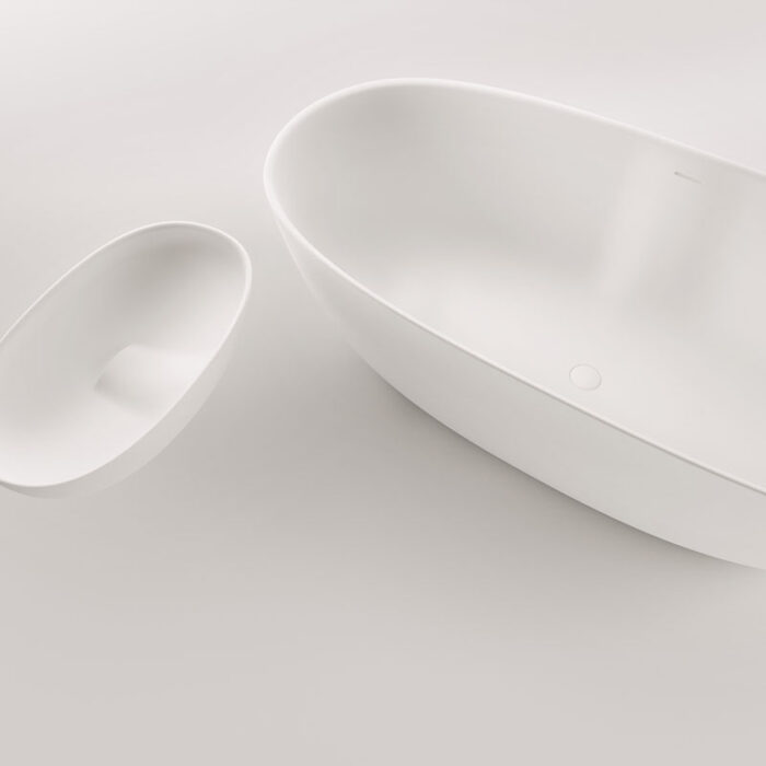 Cadă de baie freestanding din compozit mineral SilkStone Bella 1705x800mm, culoare la alegere - imagine 5