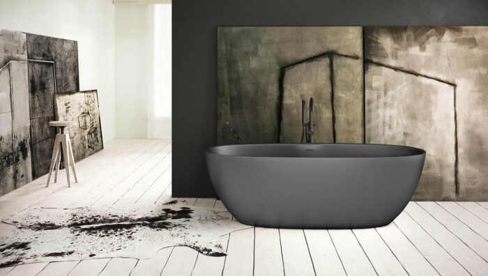 Cadă de baie freestanding din compozit mineral SilkStone Bella 1705x800mm, culoare la alegere - imagine 3