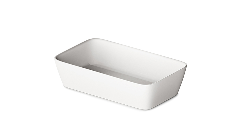 PAA-washbasins-Quadro-On-Silkstone-01-01-front-Matte-White-1540x900px Lavoar pe blat QUADRO ON din material compozit SilkStone 555x335 mm, culoare la alegere - imagine 1