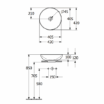 Lavoar pe blat Loop&Friends V&B 42 cm, fara preaplin - imagine 5