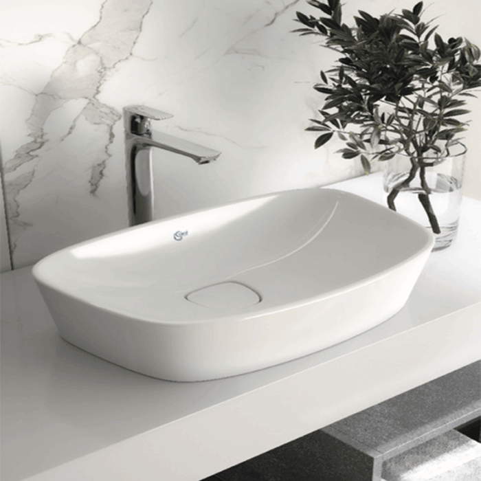 Lavoar pe blat IDEAL STANDARD Dea, 520x320 mm, alb lucios - imagine 3