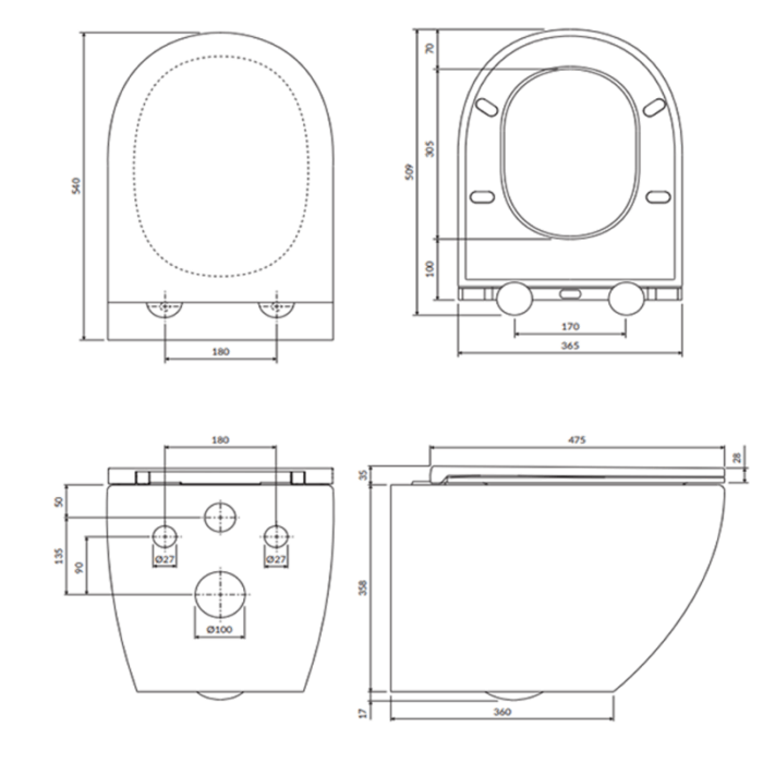 Vas WC suspendat Ottawa Comfort, 540x365 mm cu capac Soft Close - imagine 6