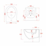 Bideu suspendat ArtCeram FILE 2.0, negru mat - imagine 3