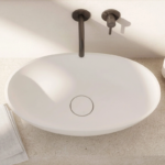 Lavoar pe blat din compozit mineral Shell M+ 500x320 mm, culoare la alegere
