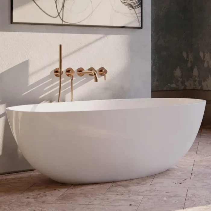 Cadă de baie freestanding din compozit mineral Shell M+ 1480x750mm, culoare la alegere - imagine 4