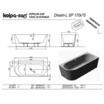 Cada de baie 170x75 cm semirotundă asimetrică Dream-SP-L acril, orientare stînga - imagine 3