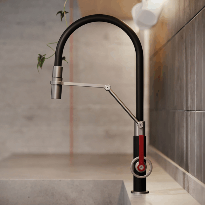 Baterie pentru bucatarie Volantino cu pipa pivotanta, culoare la alegere - imagine 2