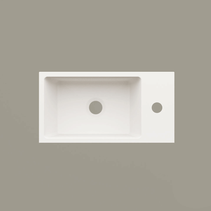 Lavoar suspendat MI din material compozit SilkStone 400x210 mm, alb mat - imagine 3