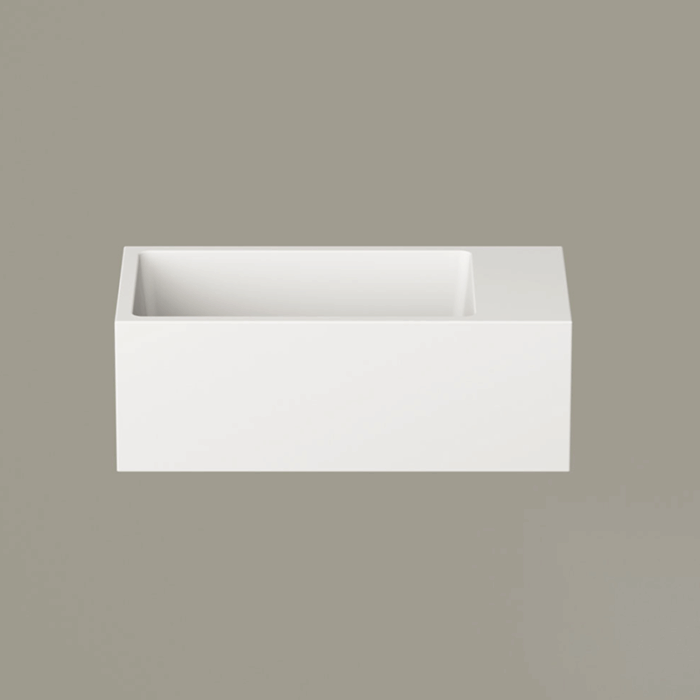 Lavoar suspendat MI din material compozit SilkStone 400x210 mm, alb mat - imagine 2