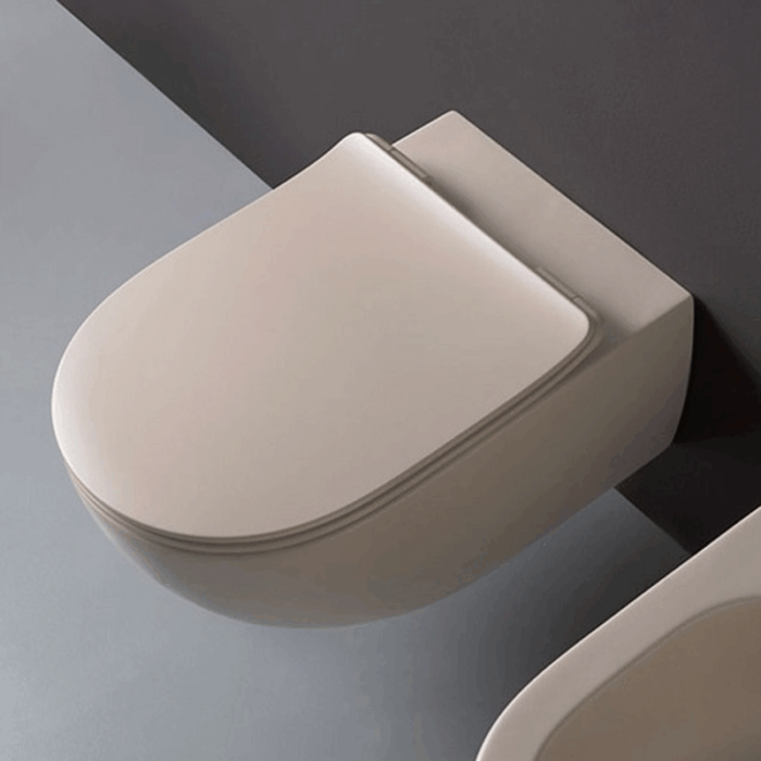 Vas WC suspendat Flaminia APP GoClean cu capac Slim si functie Soft Close, Matt Caffelatte - imagine 2