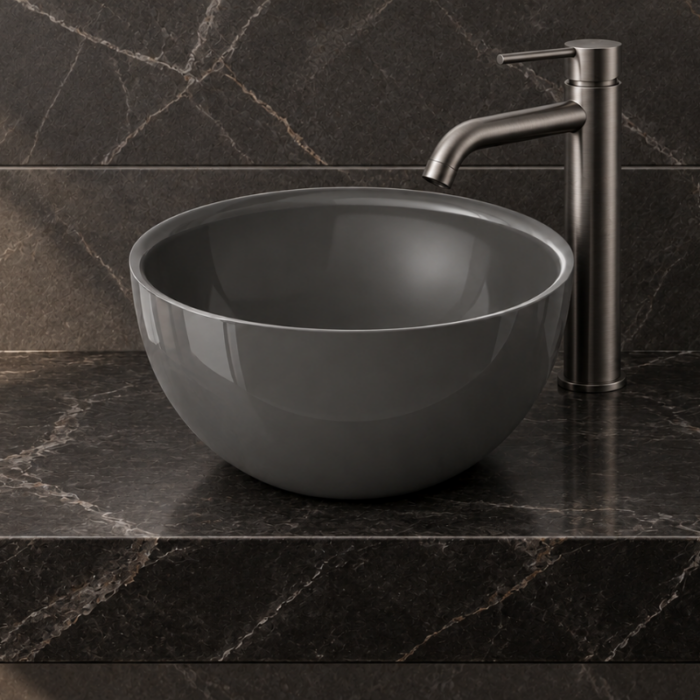 Lavoar pe blat DO din material compozit Cast Stone 220 mm, culoare la alegere - imagine 3