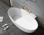 Cada de baie freestanding din compozit mineral, 1700x880 mm, alb mat