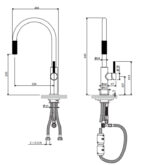Baterie pentru bucătărie OMNIRES SWITCH cu pipă extractibilă, culoare la alegere - imagine 8