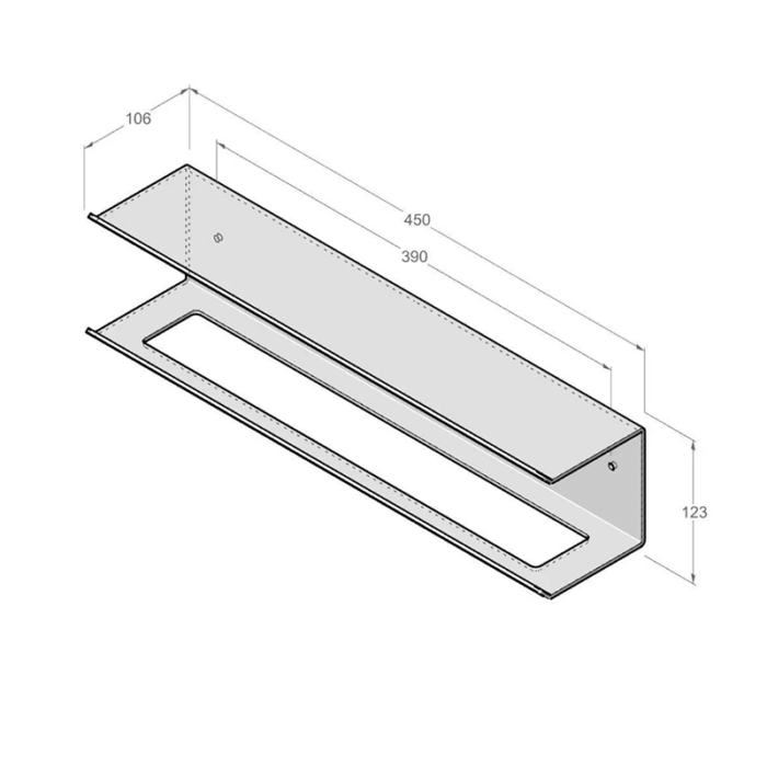 Suport pentru prosoape cu poliță DASKE Pody 450 mm, culoare la alegere - imagine 7