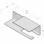 Suport pentru hârtie igienică cu poliță DASKE FLEX, 300 mm, culoare la alegere - imagine 6