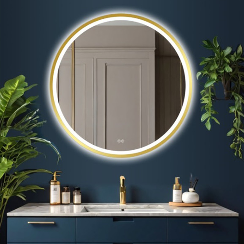 A2484700B0 - 2026-09-10T130224.420 Oglindă Orion Gold cu iluminare LED și sistem de dezaburire - imagine 1