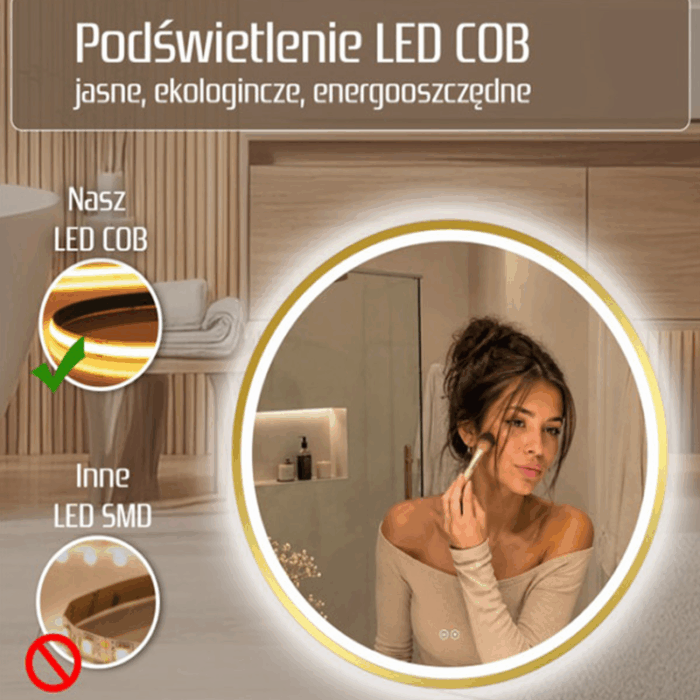Oglindă Orion Red Gold cu iluminare LED și sistem de dezaburire - imagine 6