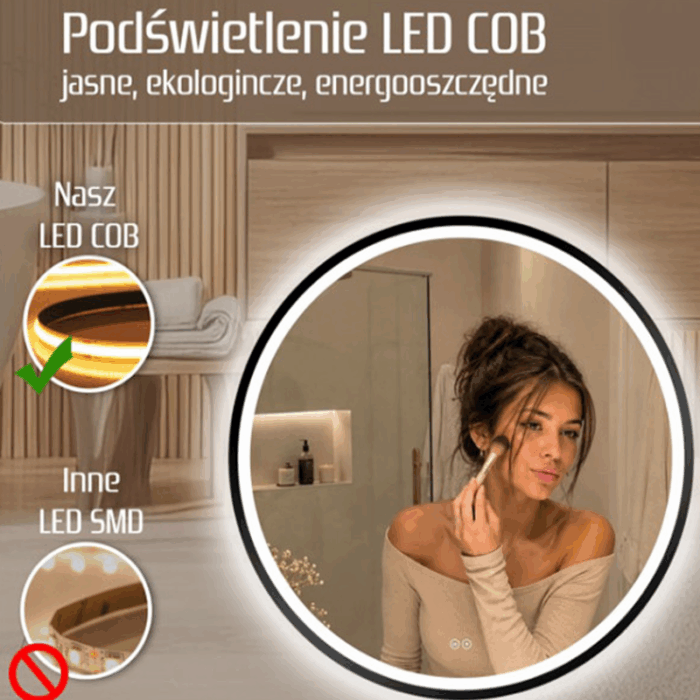 Oglindă Orion BLACK cu iluminare LED și sistem de dezaburire - imagine 3