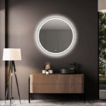 Oglindă Orion Silver cu iluminare LED și sistem de dezaburire