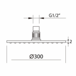 Cap de dus Clever Slim Inox Air Ø300 mm - imagine 2