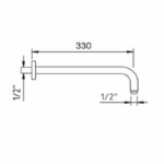 Suport pentru dușul de cap Luzia 330 mm - imagine 2