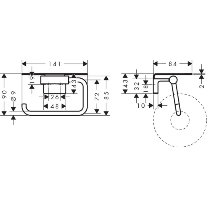 Suport hartie igienica cu raft AddStoris S, culoarea la alegere - imagine 5