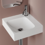 Lavoar de colt Marmite WB Corner 40x40 cm, alb lucios