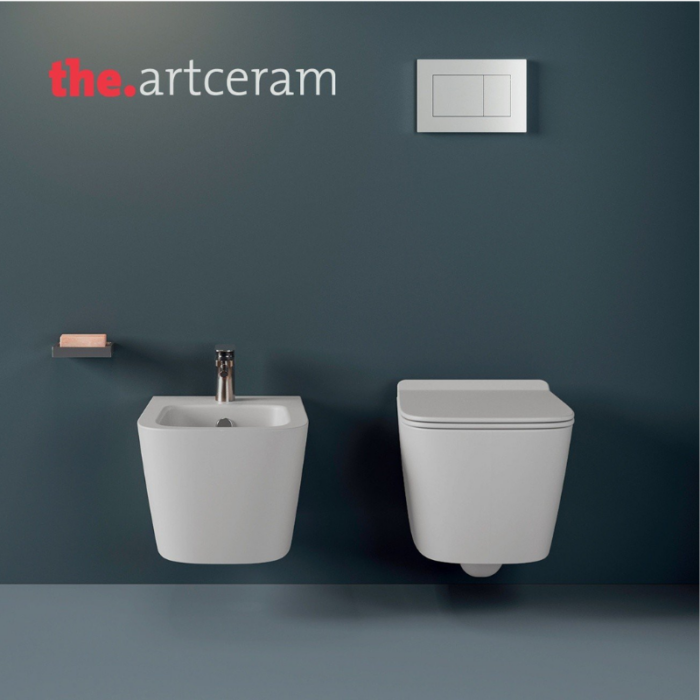 Vas WC suspendat A16 cu capac microlift, spălare tornado, alb lucios - imagine 4