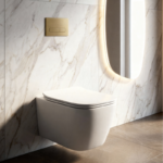 Vas WC suspendat A16 cu capac microlift, spălare tornado, alb lucios