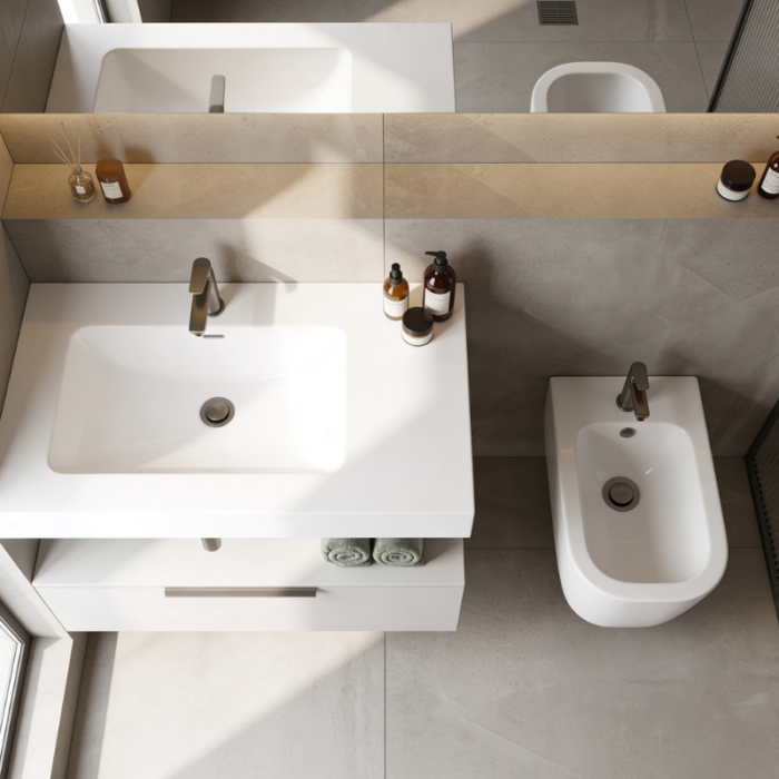 Bideu suspendat Artceram A16 Saniglaze, alb lucios - imagine 2