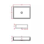 Lavoar pe blat ArtCeram Scalino 550х380mm, alb lucios - imagine 5