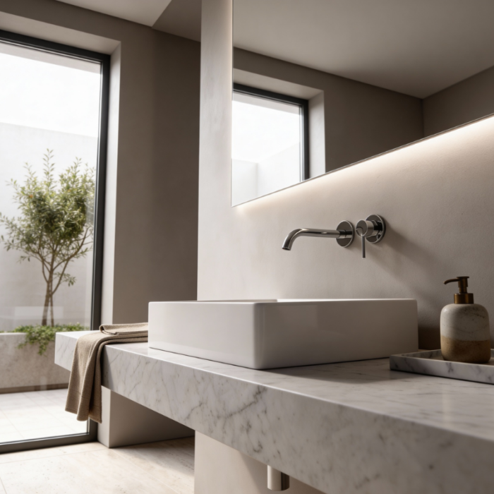 Lavoar pe blat ArtCeram Scalino 550х380mm, alb lucios - imagine 4