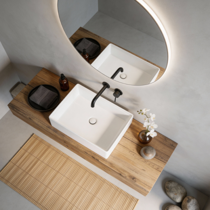 Lavoar pe blat ArtCeram Scalino 550х380mm, alb lucios - imagine 3