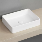 Lavoar pe blat Omnires PASADENA 470x360mm, alb lucios - imagine 2