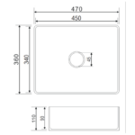 Lavoar pe blat Omnires PASADENA 470x360mm, alb lucios - imagine 5