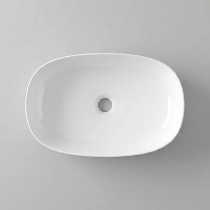 Lavoar pe blat ArtCeram COGNAC 550x350mm, alb lucios - imagine 2