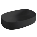 Lavoar pe blat ArtCeram COGNAC 680x350mm, negru mat - imagine 4