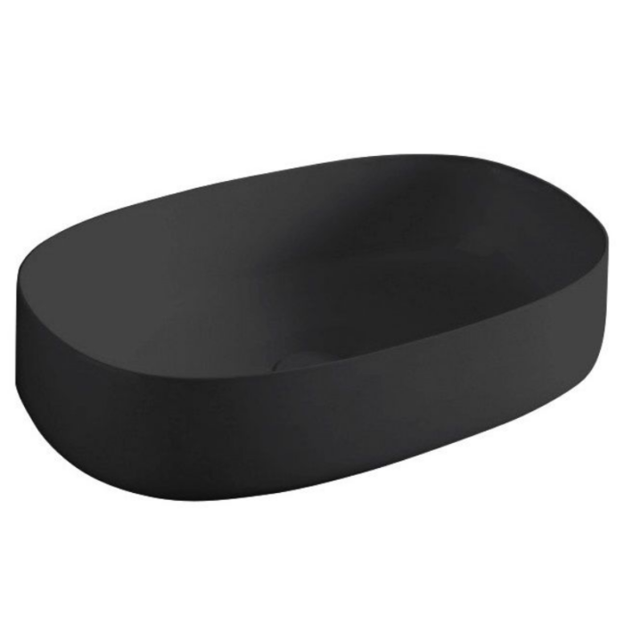 Lavoar pe blat ArtCeram COGNAC 680x350mm, negru mat - imagine 4
