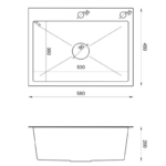 Chiuveta de bucătărie în blat din inox BRANON 530×350x200 mm, culoare la alegere - imagine 3